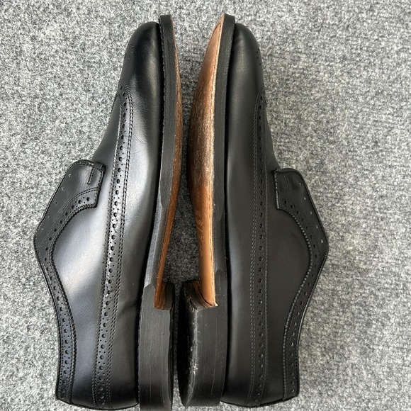 Allen Edmonds McAllister‎ Black Wingtip Oxford Bench Welt Shoes Mens 7.5 D USA main image 12